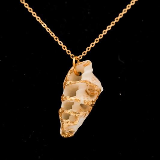 Golden Skeleton Cone Necklace